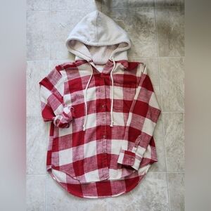 American Eagle Sherpa Hooded Flannel - Size small